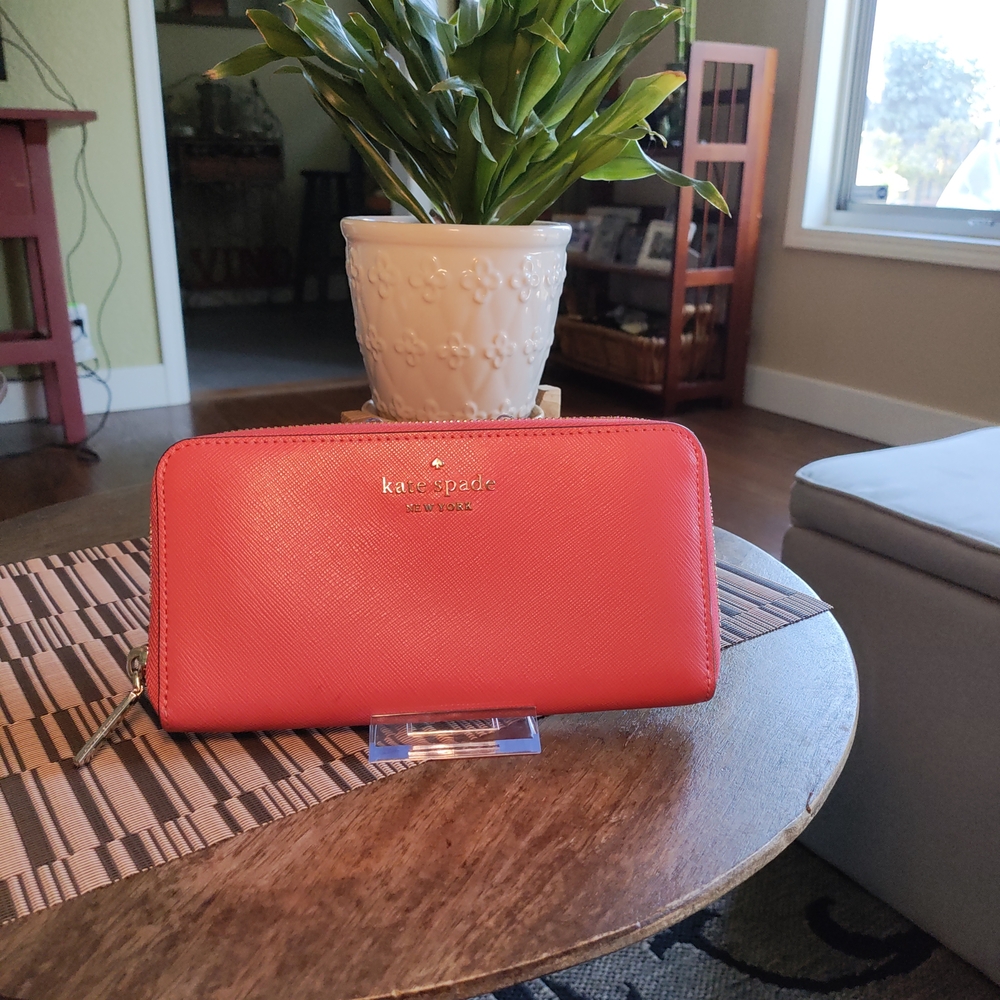Kate Spade Hot Pink  Saffiano Leather Wallet